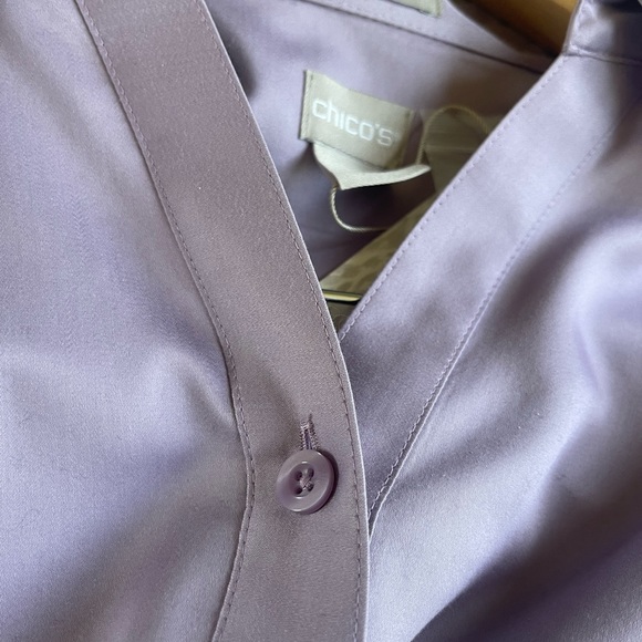 Chicos Long Sleeve Purple Button Up - Picture 2 of 3